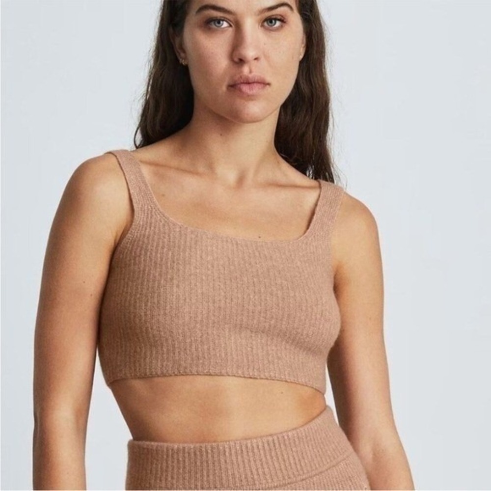 Everlane Wool Blend‎ Cropped Tank Top Size small Camel Brown NWT